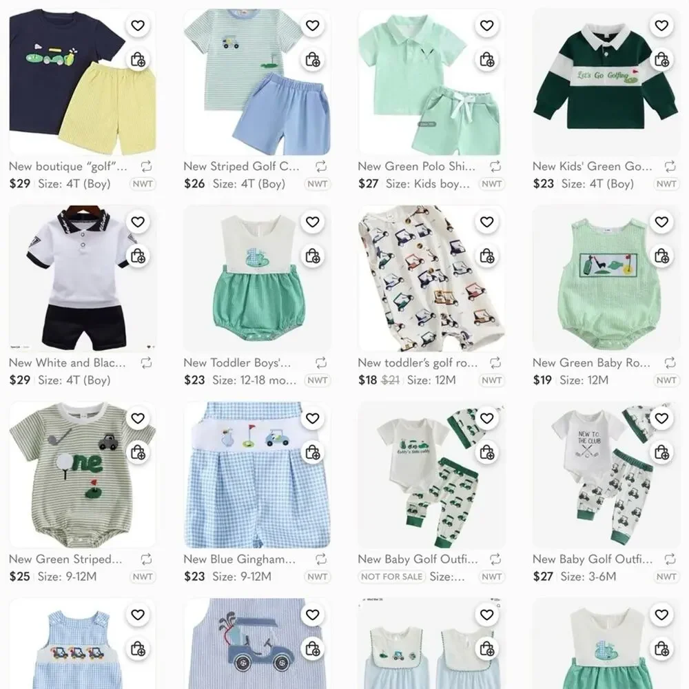 New Green Striped Golf One-Piece for Kids 6-12 months
